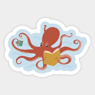 Octopus Reading Sticker